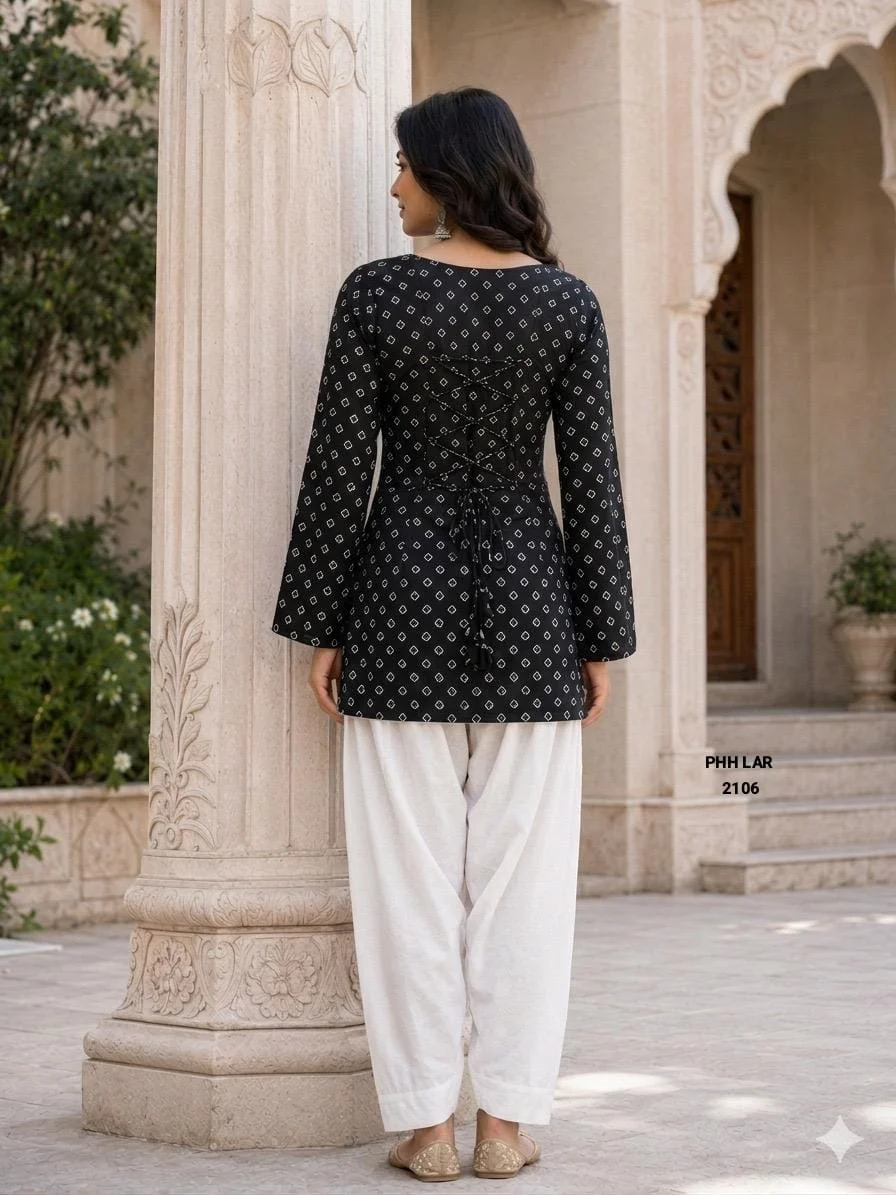 Heritage Pure Cotton Bandhej Print Sleeveless Kurti